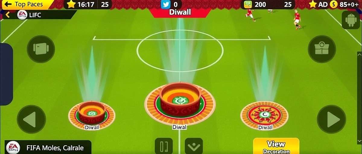 FIFA Mobile Game Changer - Diwali Event FIFA Mobile Game Changer Diwali event with festive decorations