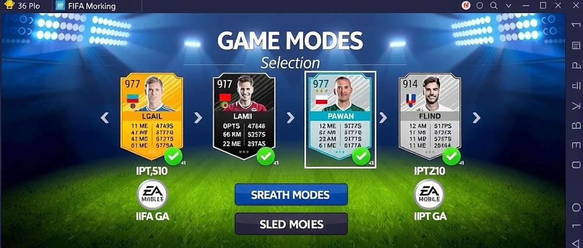 FIFA Mobile Game Changer - Game Modes FIFA Mobile Game Changer game modes selection screen